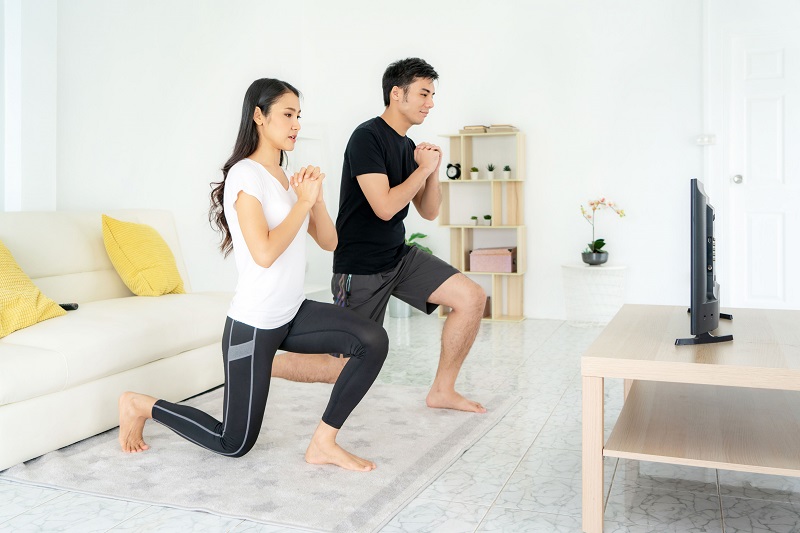 friends exercising